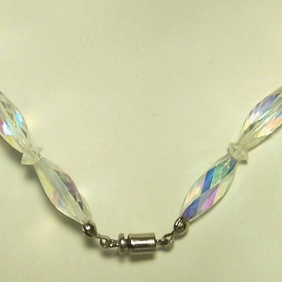 Vintage Swarovski AB Twisted Crystal Necklace 29” Bead Styles 5206 & Spacer 5305 - Picture 5 of 7